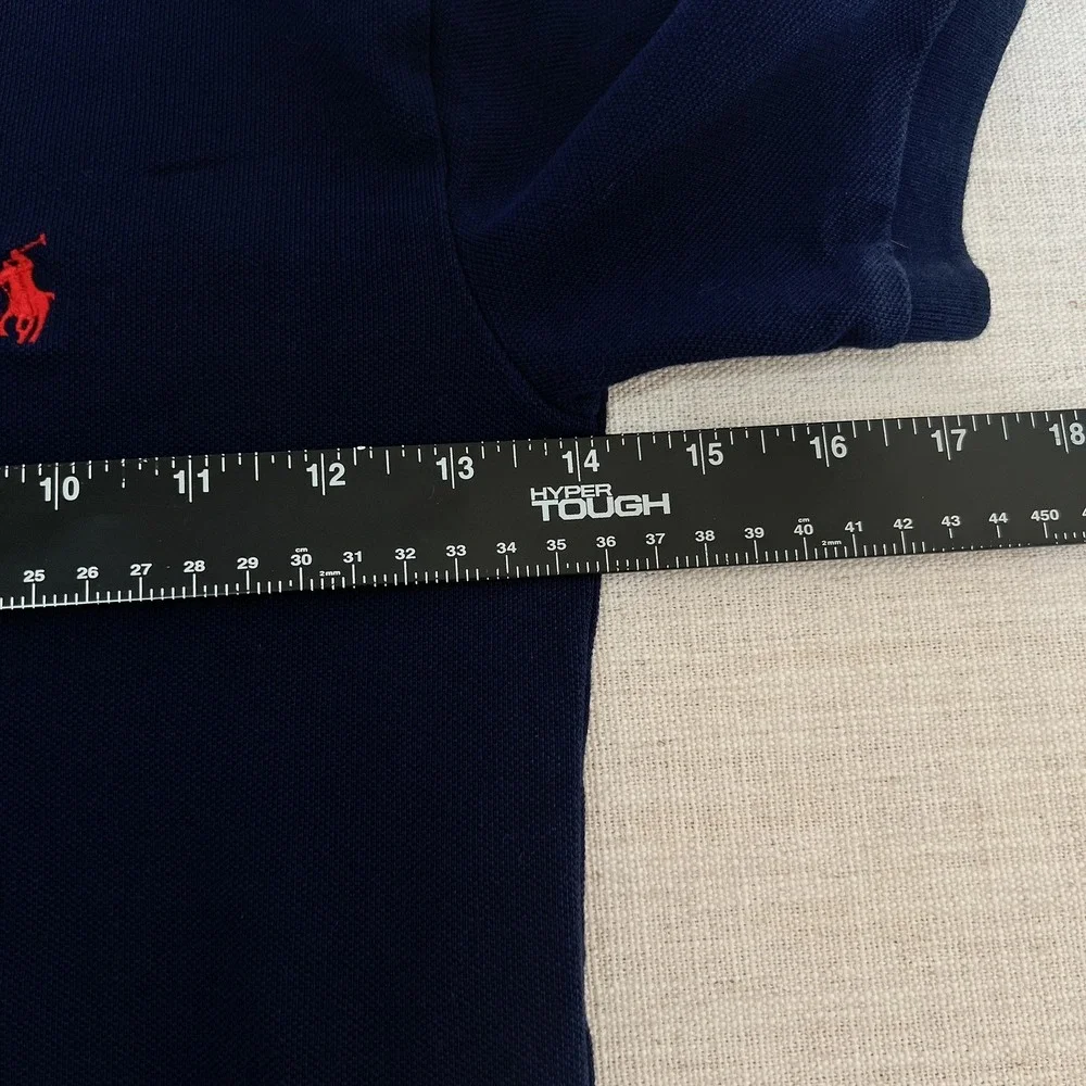Polo Ralph Lauren Boys Navy Blue Short Sleeve Polo Shirt Size 8 Red Pony